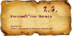Korcsmáros Hermia névjegykártya